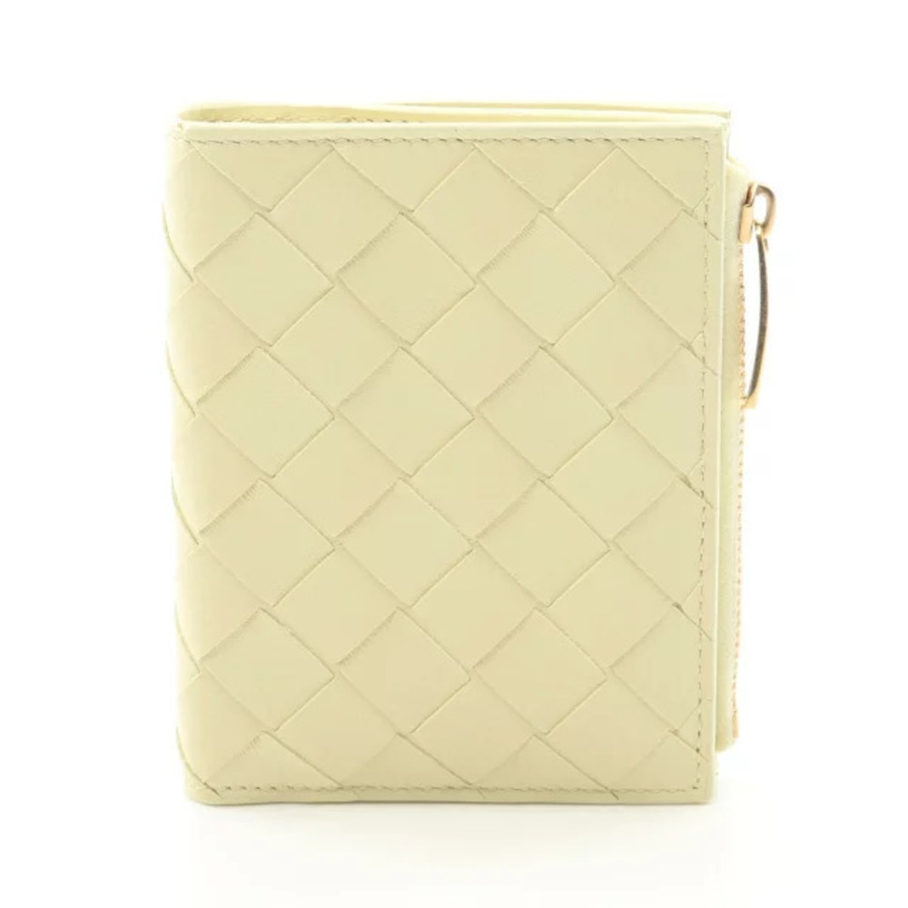 Bottega Veneta Intrecciato Bi fold Wallet Leather Yellow